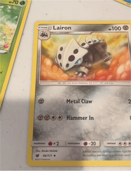 2017 Pokémon Sun & Moon Crimson Invasion #66 Lairon — front