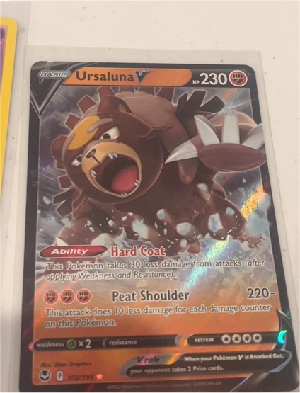 2022 Pokémon Sword & Shield Silver Tempest #102 Ursaluna V — front