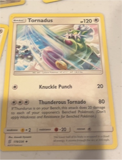 2019 Pokémon Unified Minds #178 Tornadus — front