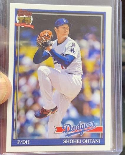 2026 Topps Series 1 1991 Topps 75th Anniversary #T91-100 Shohei Ohtani Dodgers — front
