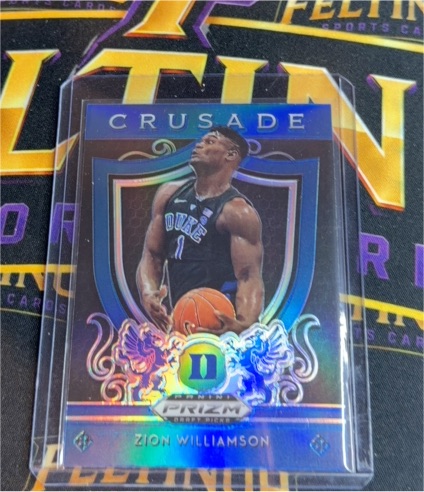 2019-20 Panini Prizm Draft Picks Crusade #51 Zion Williamson Rookie — front