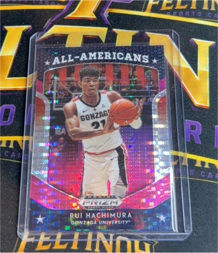 2019-20 Panini Prizm Draft Picks #84 Rui Hachimura All-Americans Pink Pulsar — front