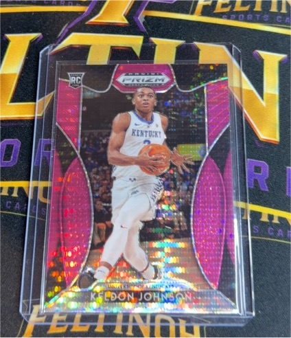 2019-20 Panini Prizm Draft Picks #29 Keldon Johnson Pink Pulsar Prizm Rookie — front