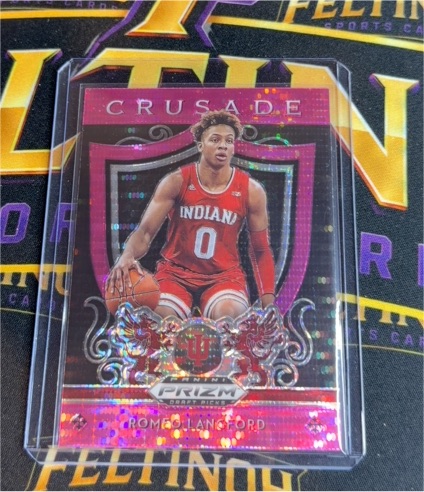 2019-20 Panini Prizm Draft Picks Crusade #99 Romeo Langford Pink Pulsar — front