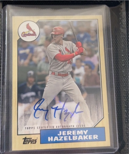 2017 Topps '87 Autographs #1987AJH Jeremy Hazelbaker — front