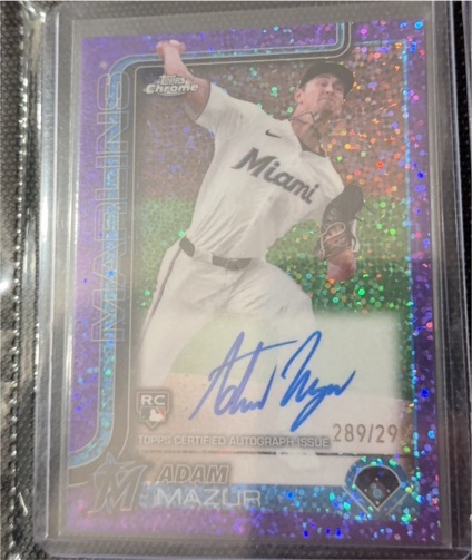 2025 Topps Chrome #RA-AM Adam Mazur Purple Speckle Refractor Rookie Auto — front