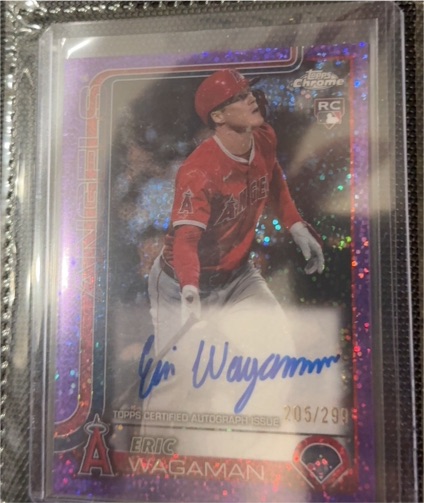 2025 Topps Chrome #RA-EW Eric Wagaman Rookie Autograph Purple Speckle Refractor — front