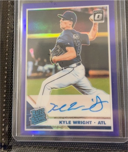 2019 Donruss Optic #RRS-KW Kyle Wright Rated Rookie Signatures Purple — front