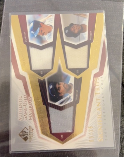 2004 Upper Deck SP GameUsed Patch Triple Randy Johnson / Curt Schilling / Mike Mussina — front