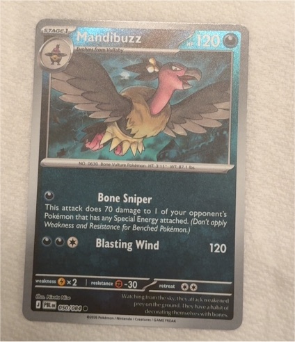 2016 Pokémon Pitch Black #50 Mandibuzz — front