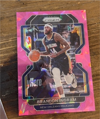 2021-22 Panini Prizm #9 Brandon Ingram Pink Cracked Ice Prizm — front