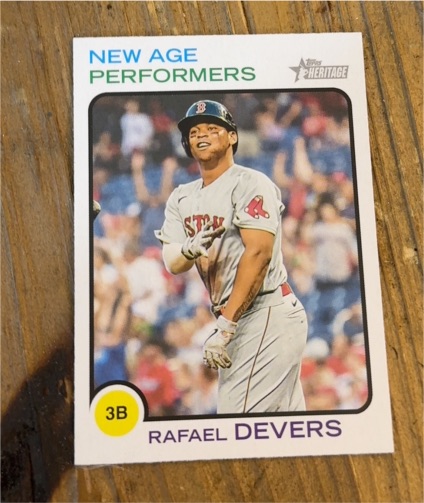 2022 Topps Heritage #NAP-6 Rafael Devers New Age Performers — front