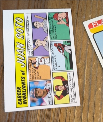 2022 Topps Heritage #73TC-3 Juan Soto Career Highlights Comic — front