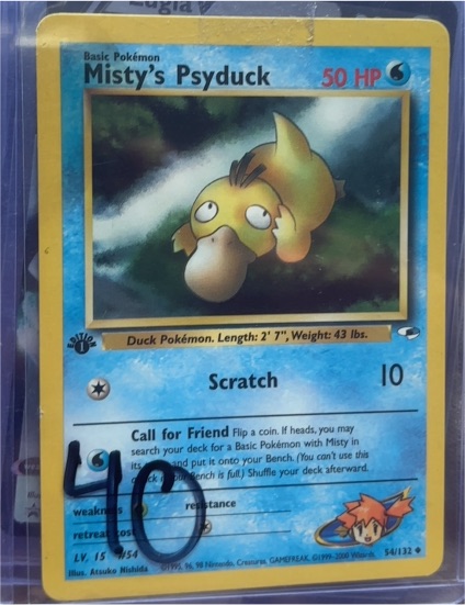 2000 Gym Heroes #54 Misty's Psyduck — front
