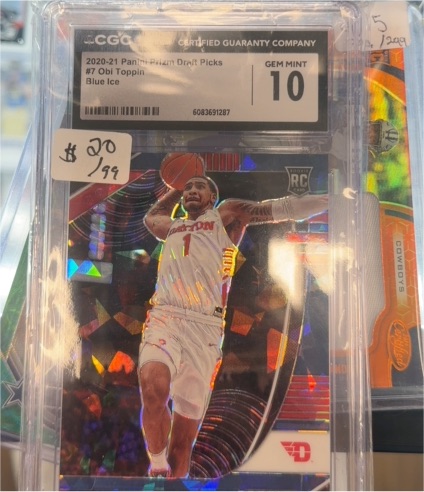 2020-21 Panini Prizm Draft Picks #7 Obi Toppin Blue Ice — front