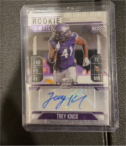 2024 Panini Contenders Optic #174 Trey Knox Rookie Ticket Auto Minnesota Vikings — front