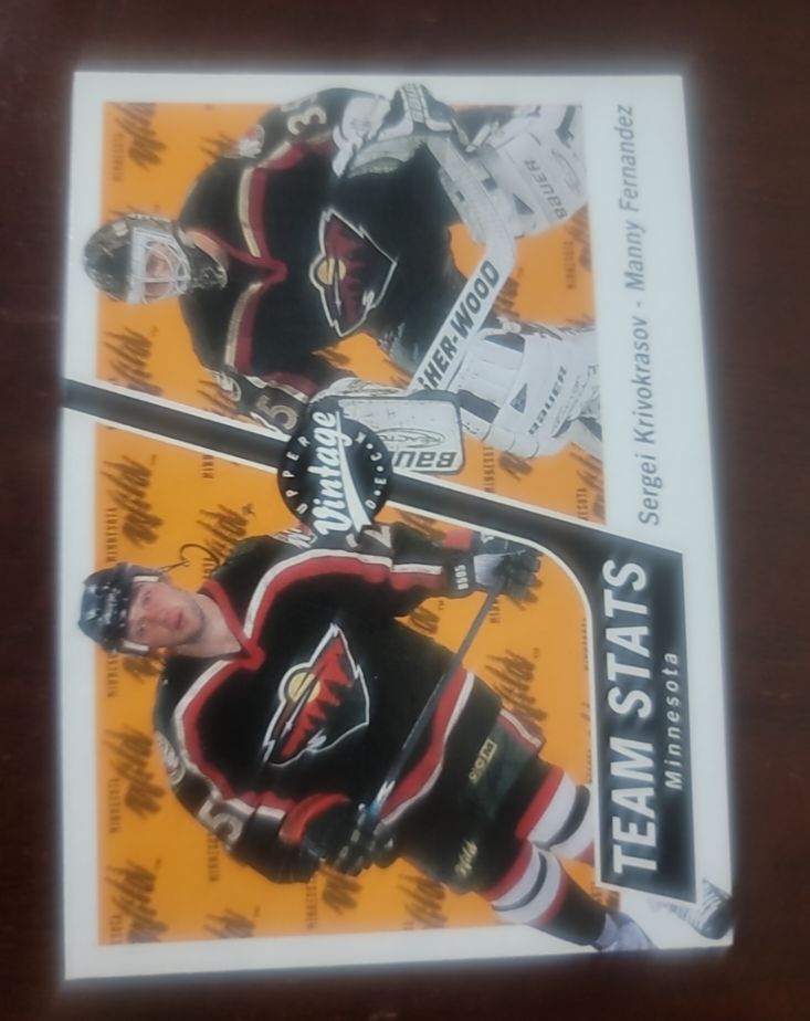 2000-01 Upper Deck Vintage #185 Sergei Krivokrasov / Manny Fernandez — front