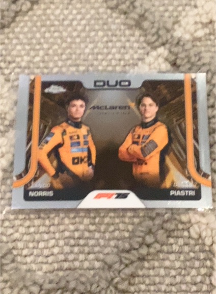 2025 Topps Chrome Formula 1 #166 Lando Norris Oscar Piastri McLaren DUO — front