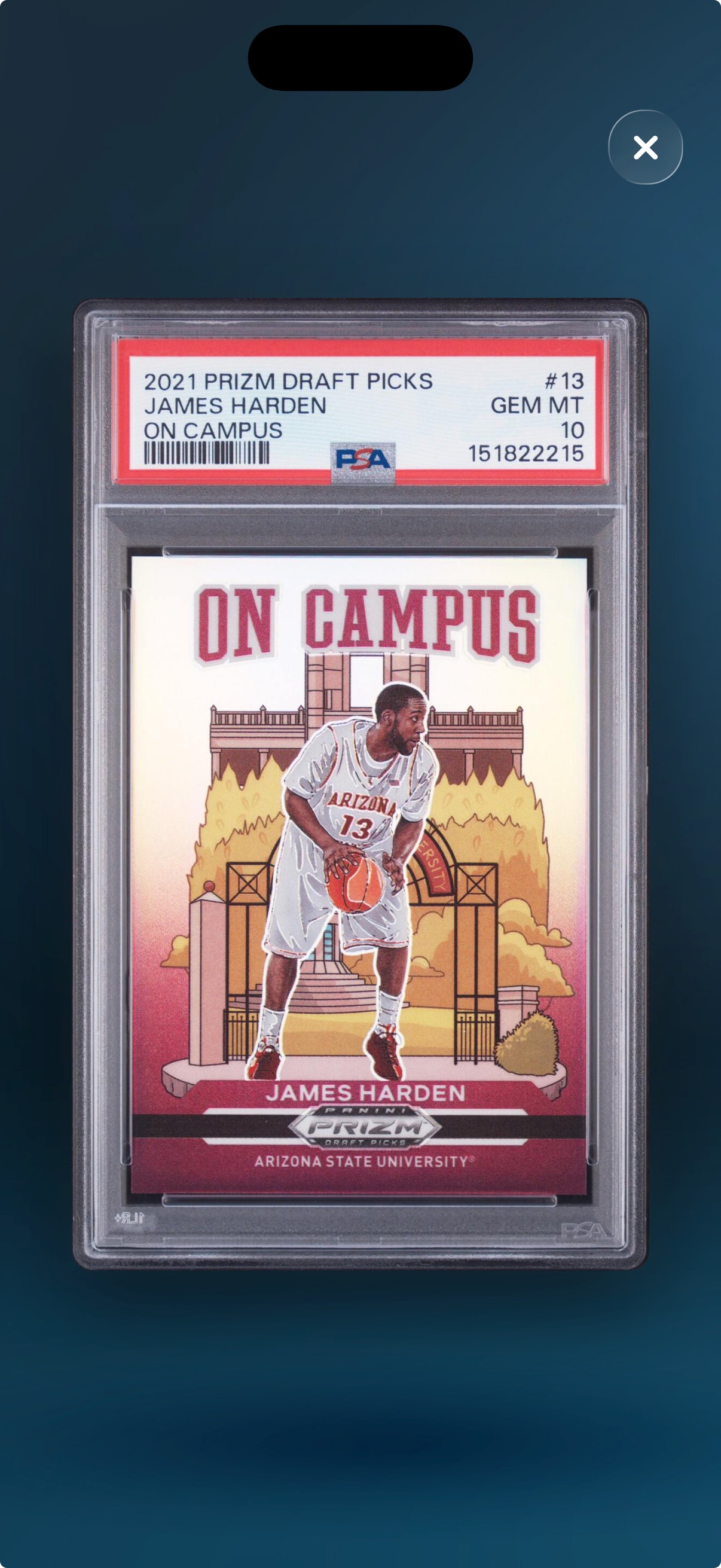 2021 Panini Prizm Draft Picks #13 James Harden On Campus — front