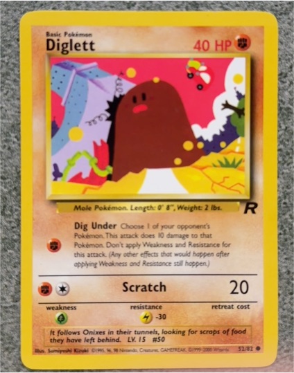 2000 Team Rocket #52 Diglett — front