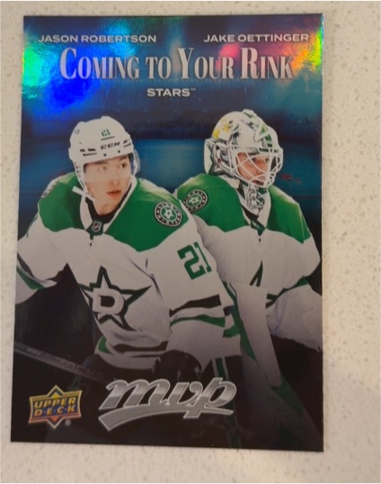 2025-26 Upper Deck MVP #CR-9 Jason Robertson/Jake Oettinger Coming to Your Rink — front