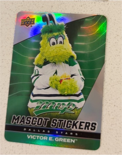 2025-26 Upper Deck MVP #MS-9 Victor E. Green Mascot Stickers Dallas Stars — front