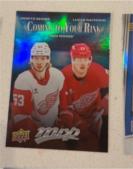 2025-26 Upper Deck MVP #CR-10 Moritz Seider / Lucas Raymond Coming to Your Rink — front
