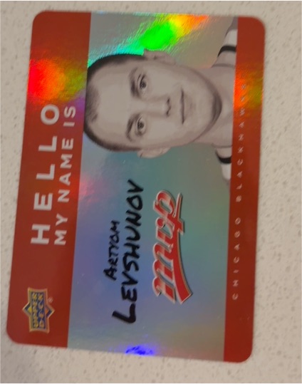2025-26 Upper Deck MVP #HNI-21 Artyom Levshunov Hello My Name Is — front