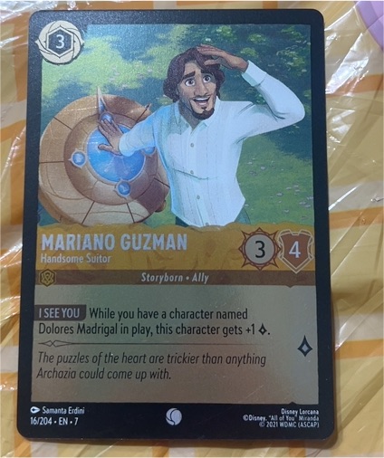 2021 Disney Lorcana Archazia's Island #16 Mariano Guzman - Handsome Suitor — front