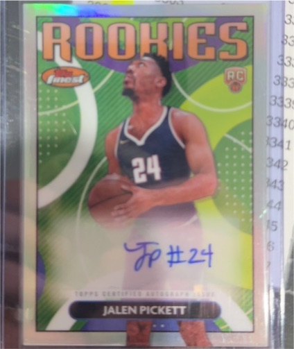 2023-24 Topps Finest #RFA-JPI Jalen Pickett Rookie Finest Autographs — front