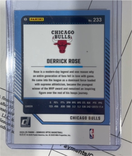 2024-25 Panini Donruss Optic #233 Derrick Rose — front