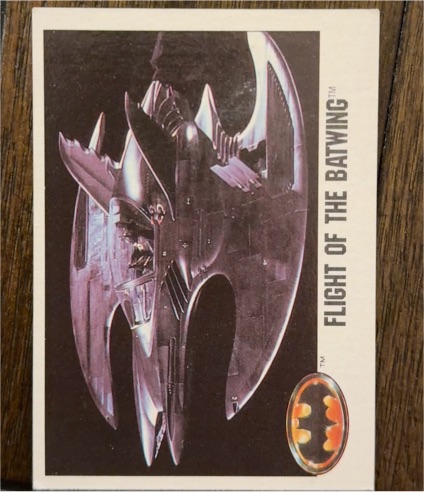 1989 Topps Batman Movie #104 Flight of the Batwing — front
