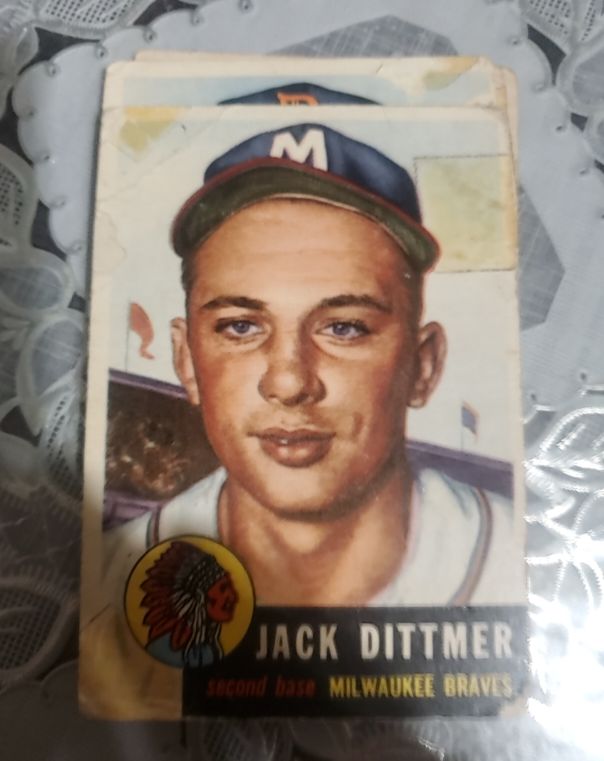 1953 Topps #212 Jack Dittmer Milwaukee Braves — front