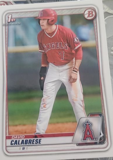 2020 Bowman Draft #BD-103 David Calabrese — front