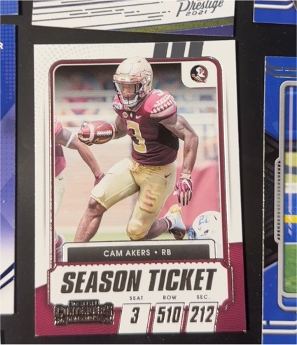 2021 Panini Contenders Draft Picks Season Ticket #57 Cam Akers — front
