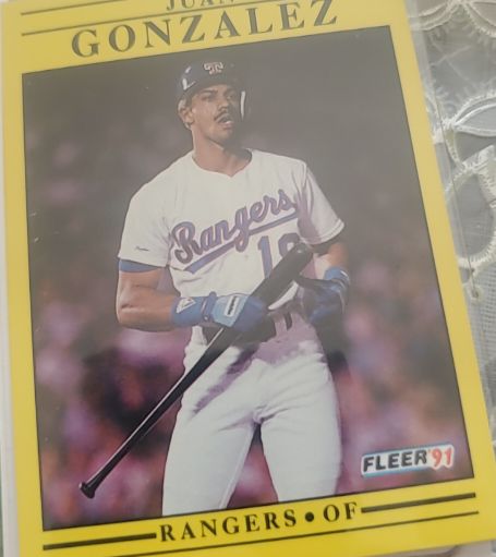 1991 Fleer #286 Juan Gonzalez Texas Rangers — front