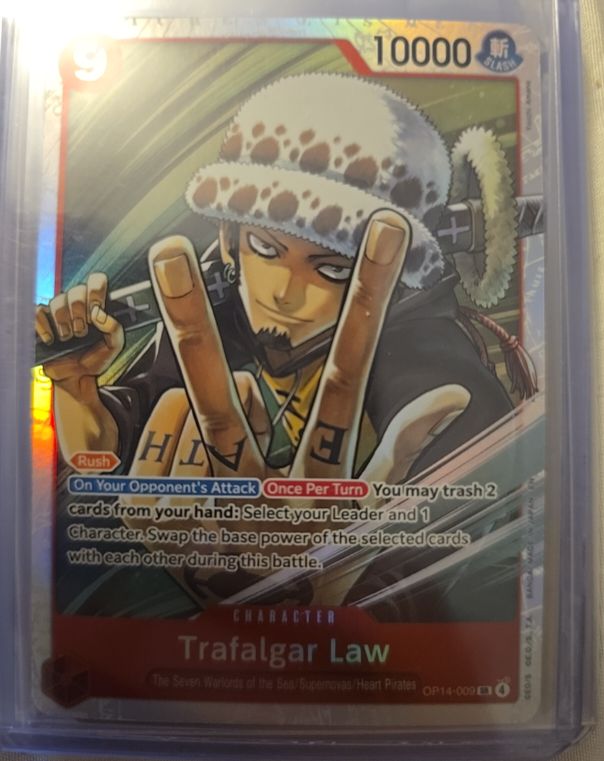One Piece Card Game 2022 OP14-009 Trafalgar Law The Azure Sea's Seven Foil — front
