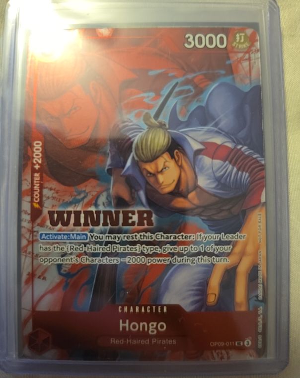 2025 One Piece Card Game OP09-011 Hongo WINNER — front
