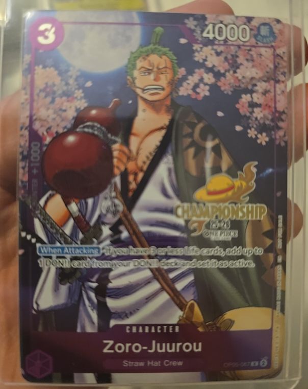 2025 One Piece OP05-067 Zoro-Juurou Championship 25-26 Event Pack — front