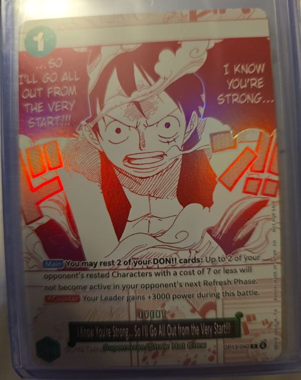 I Know You're Strong... So I'll Go All Out from the Very Start!!! OP13-040 Monkey D. Luffy — front