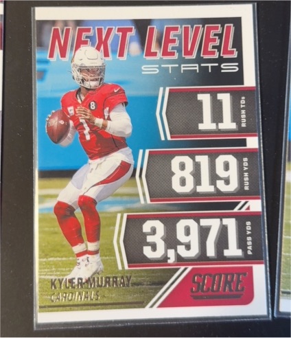 2021 Panini Score #NL9 Kyler Murray Next Level Stats — front