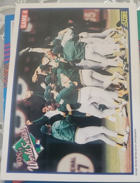 1990 Score #703 World Series Game 4 Oakland Athletics — front
