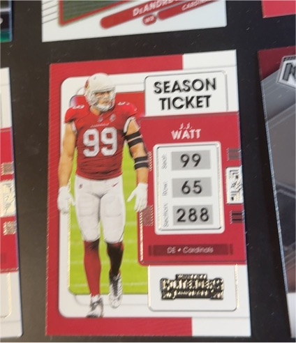 2021 Panini Contenders Season Ticket #3 J.J. Watt — front