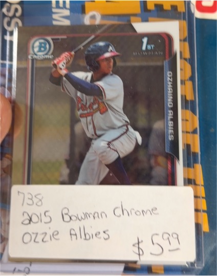 2015 Bowman Chrome Prospects 1st Bowman #BCP71 Ozhaino Albies — front