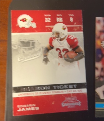 2007 Playoff Contenders #1 Edgerrin James — front