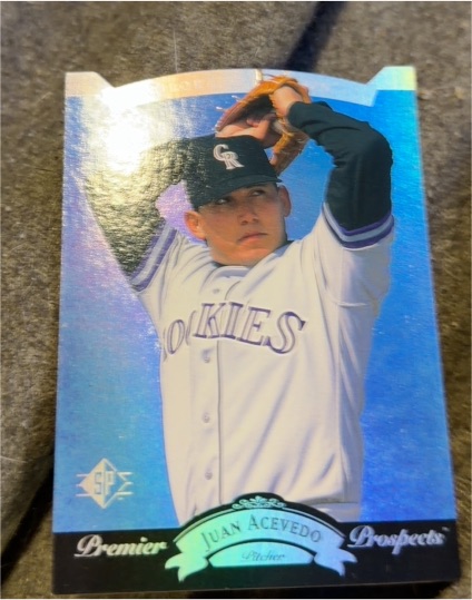 1995 Upper Deck SP Premier Prospects Die-Cut #15 Juan Acevedo — front