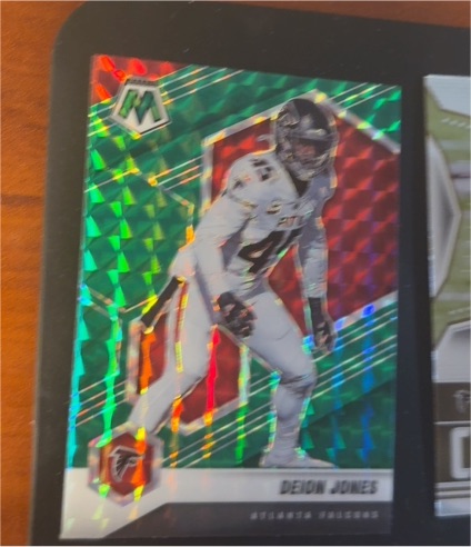2021 Panini Mosaic #17 Deion Jones Green Mosaic Prizm Atlanta Falcons — front