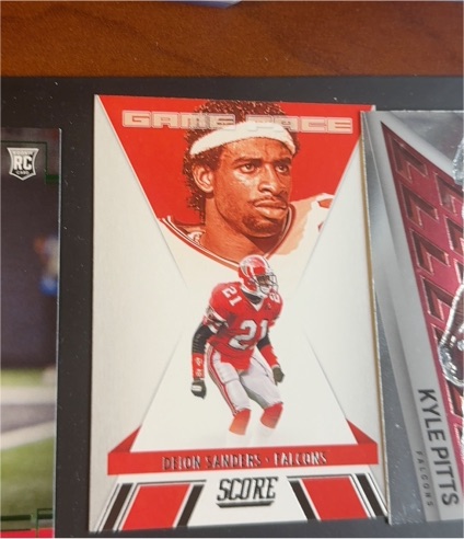 2021 Score #GF14 Deion Sanders Game Face Atlanta Falcons — front