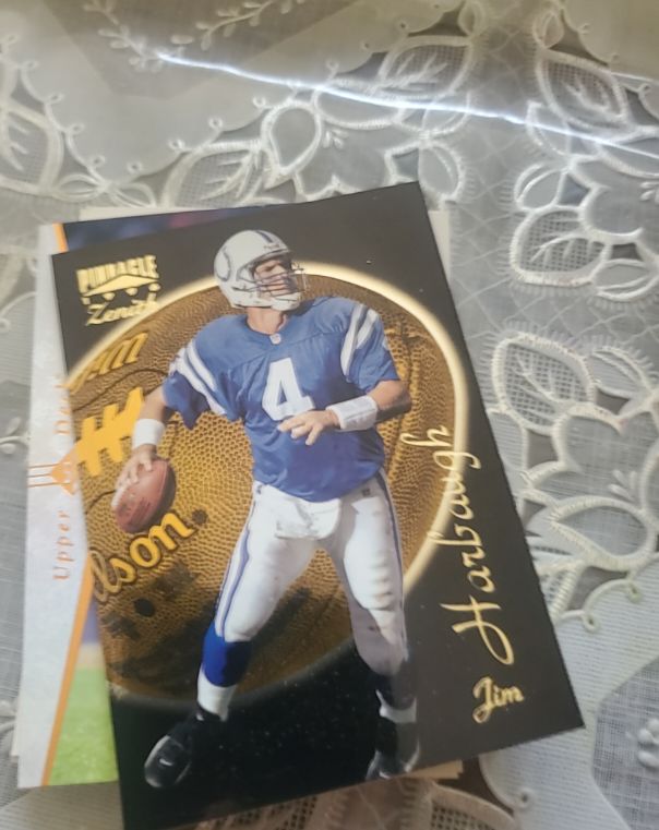 1996 Pinnacle Zenith #Z-9 Jim Harbaugh — front
