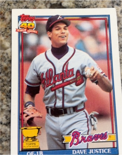 1991 Topps #329 David Justice — front